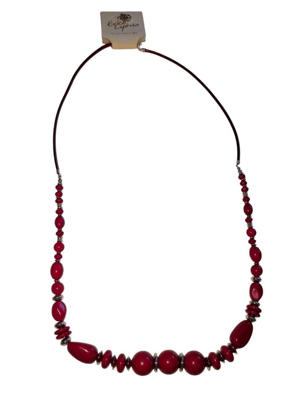 New Erika Lyons Red Beads Necklace